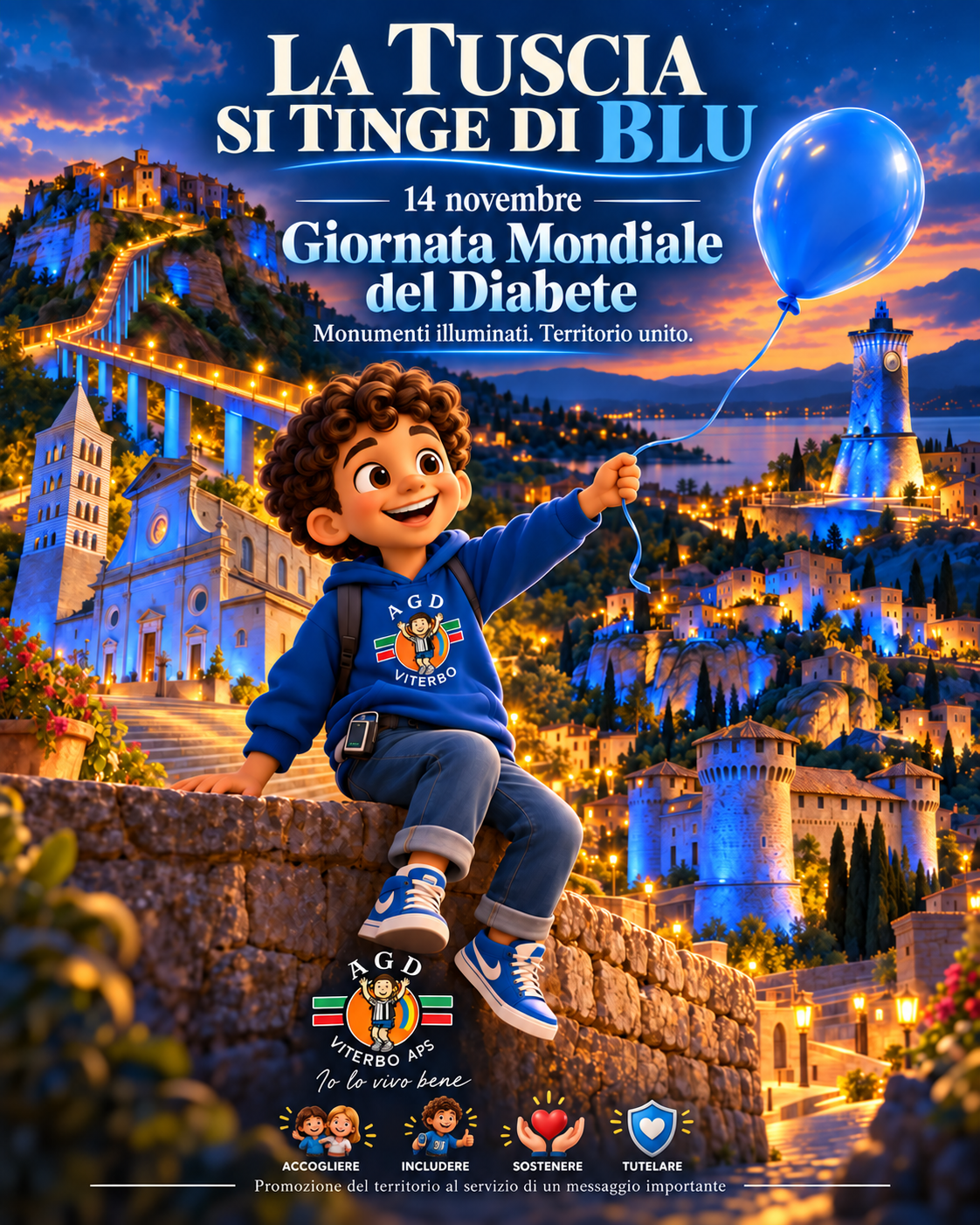 La Tuscia si tinge di blu